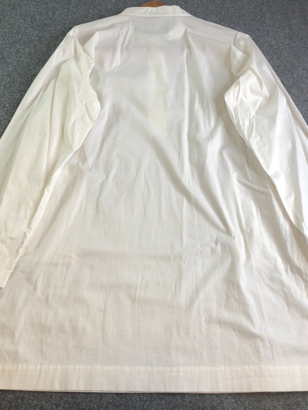 Eileen Fisher Tunic Shirt Womens Medium White Organic Cotton Band Collar Button - Picture 12 of 16